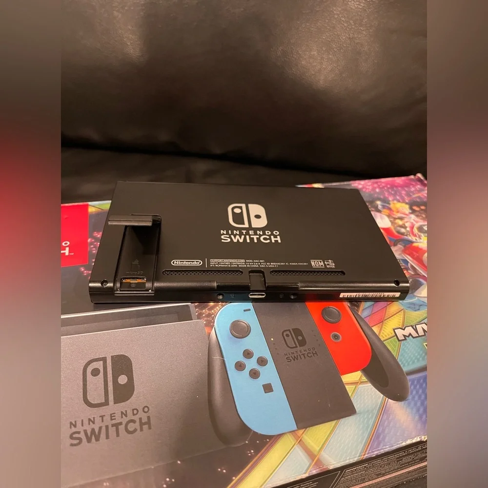 Nintendo Switch w/ Neon Blue & Neon Red Joy-Con + Mario Kart 8 Deluxe